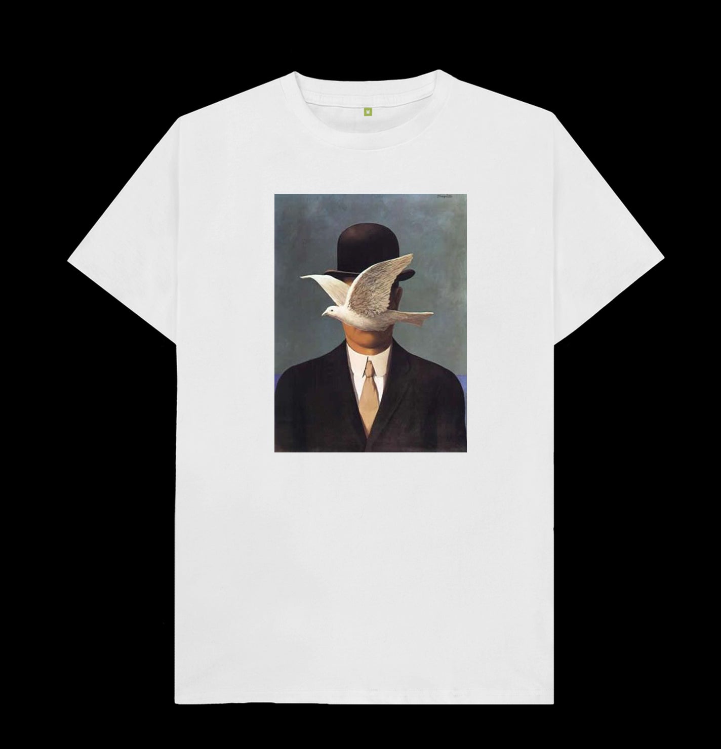 Round neck T-shirt - Man in a Bowler hat by René Magritte
