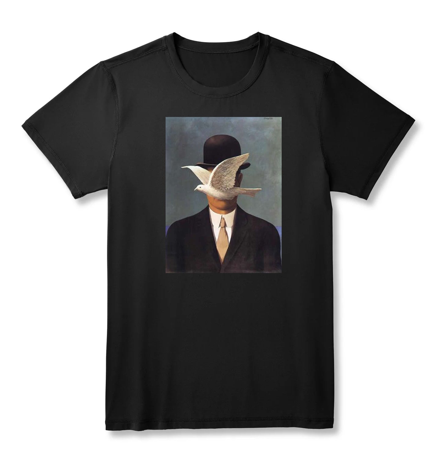 Round neck T-shirt - Man in a Bowler hat by René Magritte
