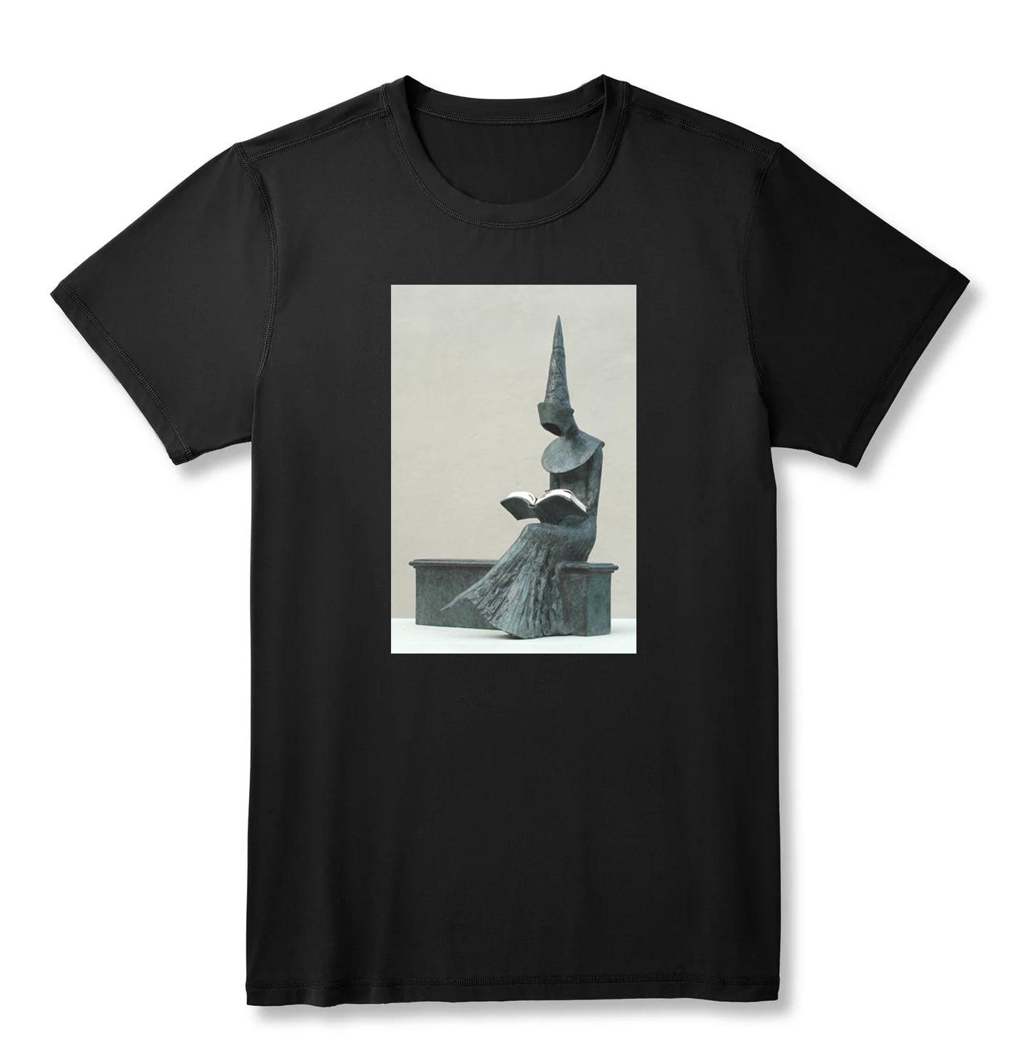 Round neck T-shirt - Reading sculpture