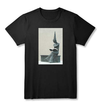 Round neck T-shirt - Reading sculpture