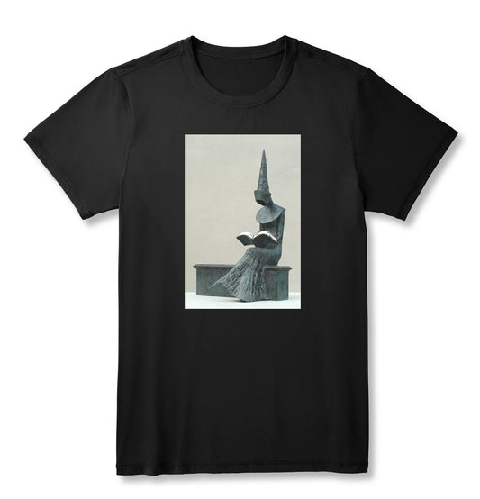 Round neck T-shirt - Reading sculpture