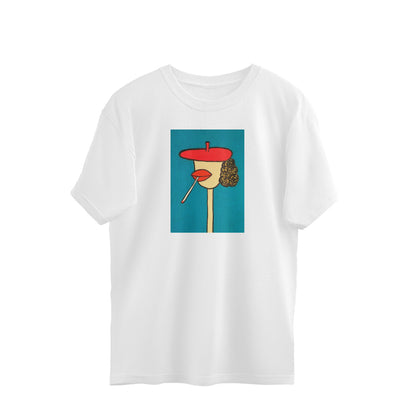 Oversized T-shirt - Red Beret - Illustration - Jazz