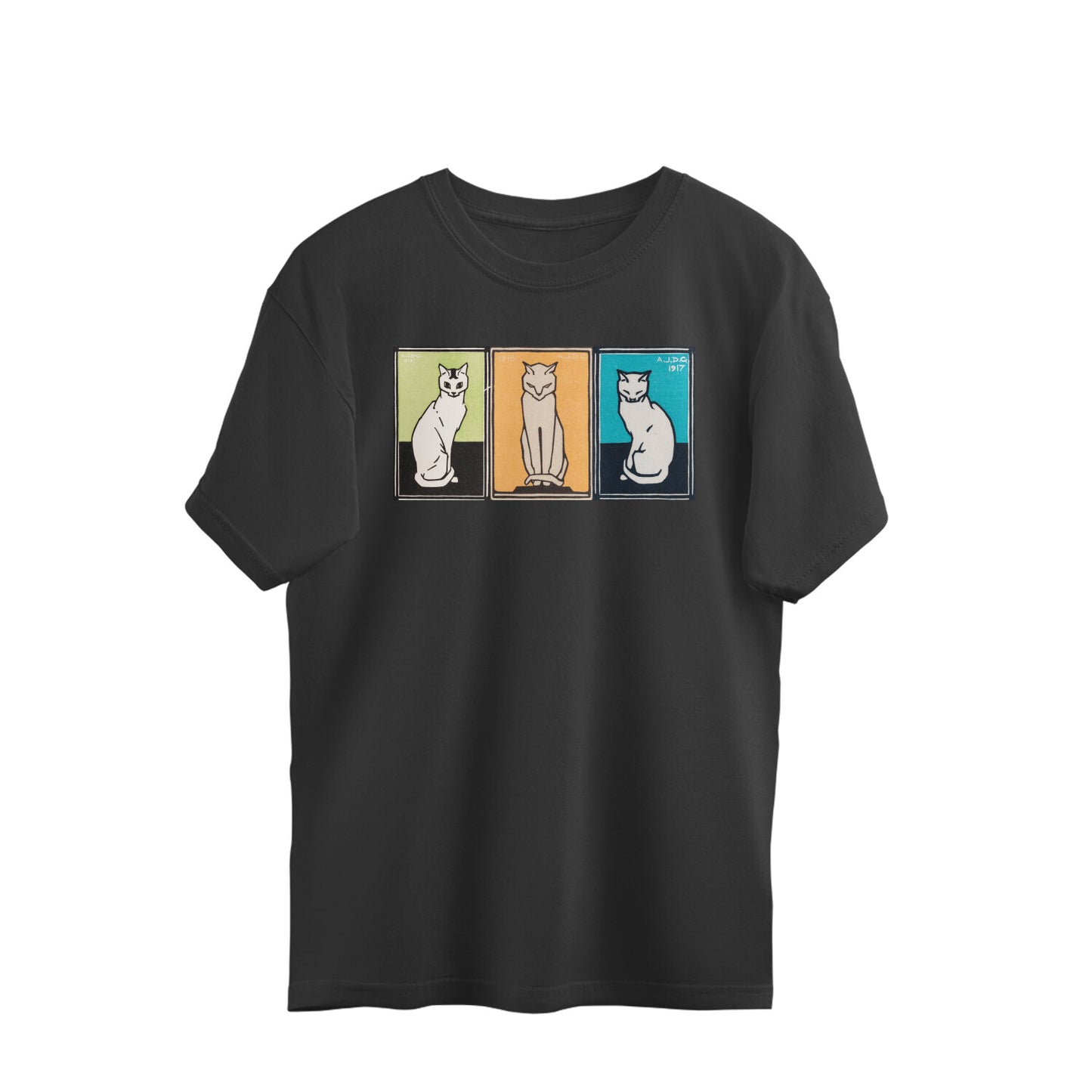 Oversized T-shirt - 'Cats' by Julie de Graag (Art Nouveau)