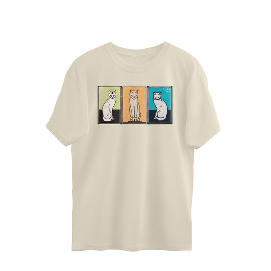 Oversized T-shirt - 'Cats' by Julie de Graag (Art Nouveau)
