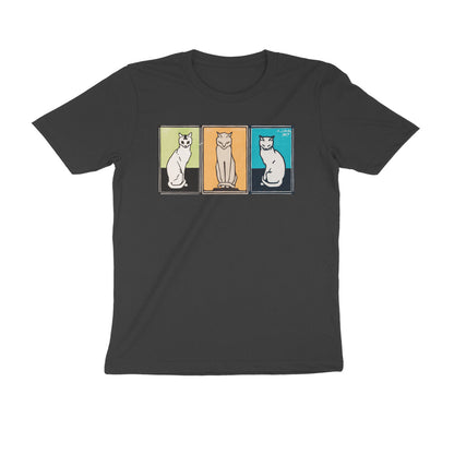 Round neck T-shirt - 'Cats' by Julie de Graag (Art Nouveau)