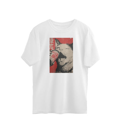 Oversized T-shirt - Retro Cat Poster