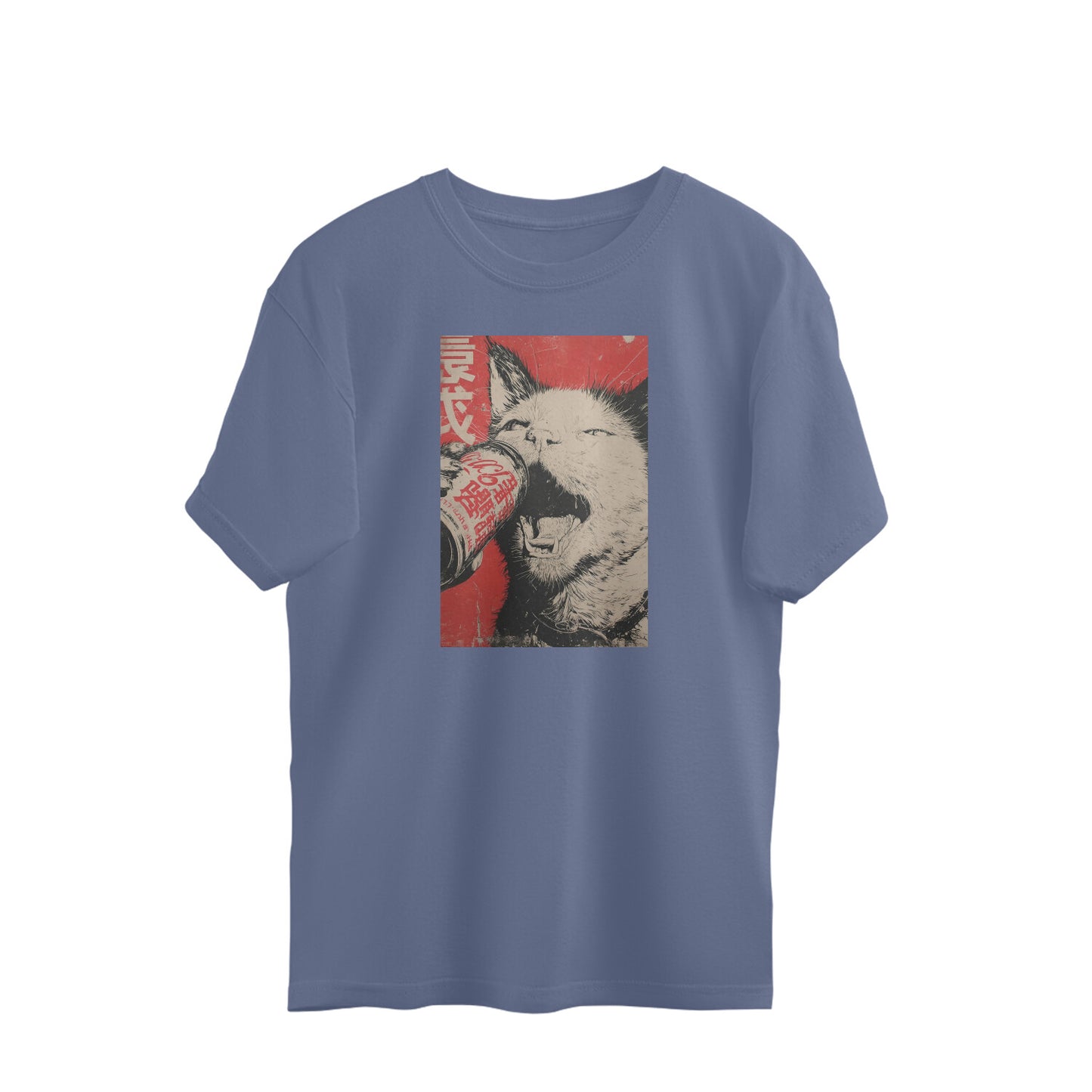 Oversized T-shirt - Retro Cat Poster
