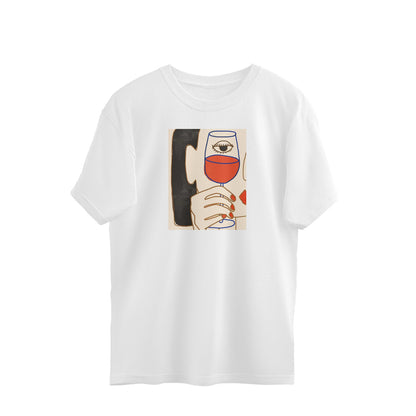 Oversized T-shirt - Abstract - Wine