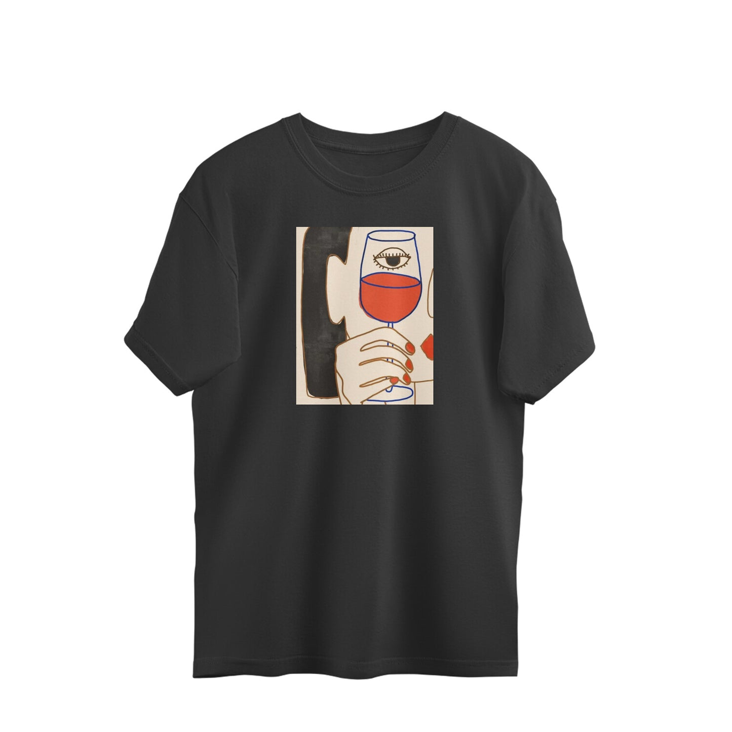 Oversized T-shirt - Abstract - Wine