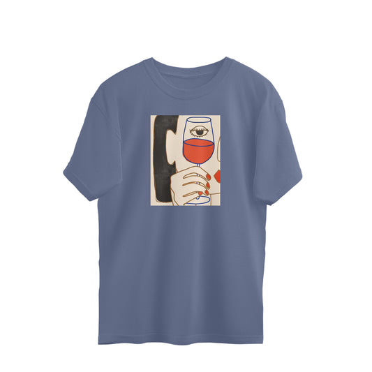 Oversized T-shirt - Abstract - Wine