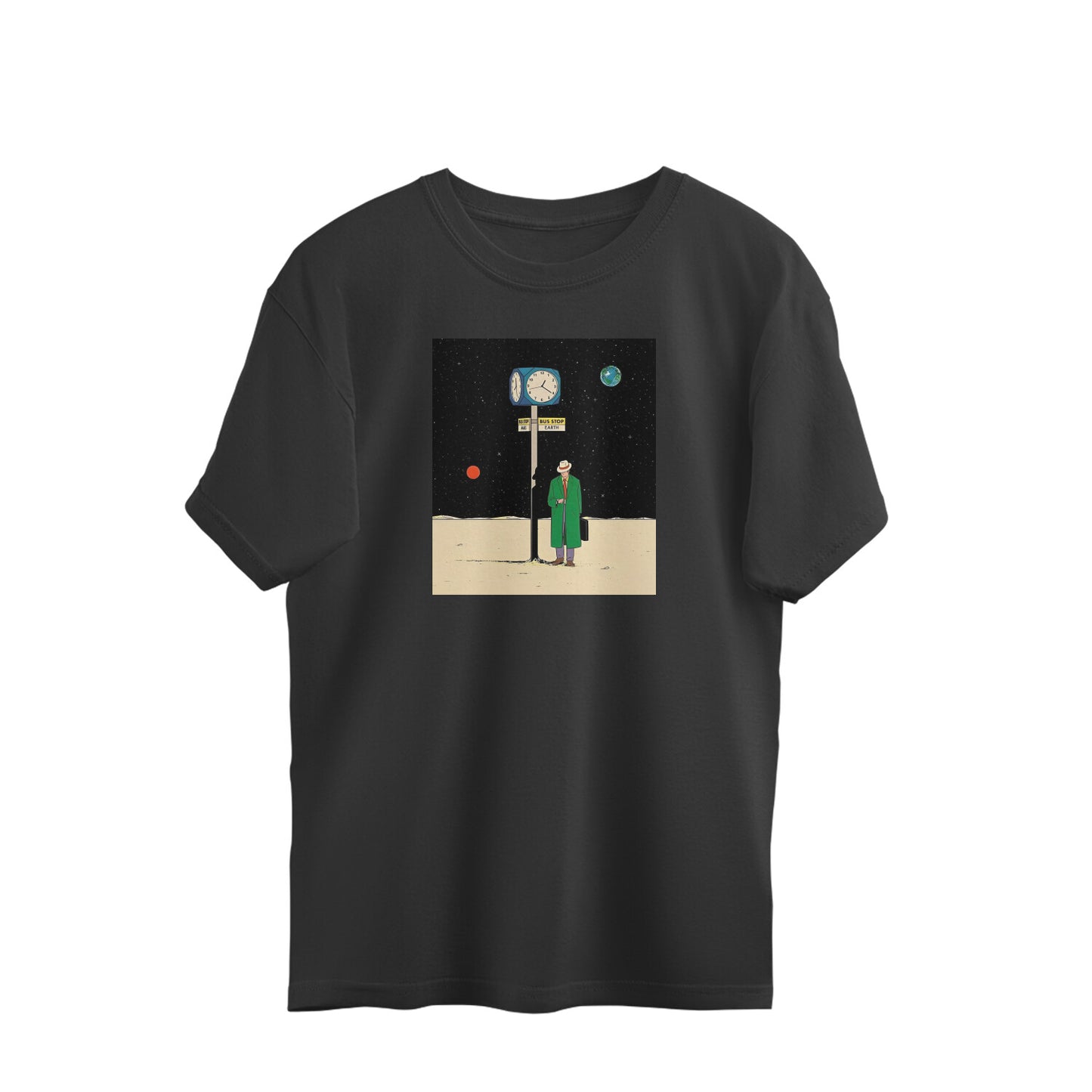 Oversized T-shirt - The Bus Stop in Space